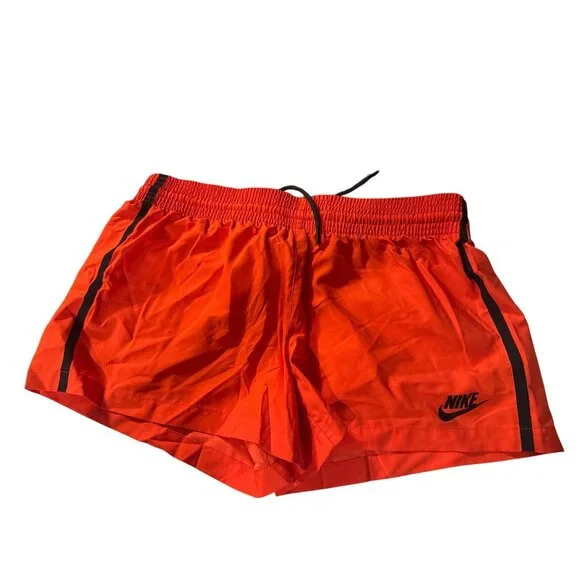 Nike Womens Orange Athletic Shorts With Black Stripe Accents - Lightweight - Picture 1 of 7